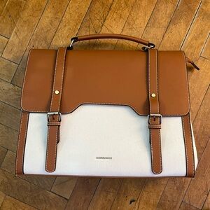 Missnine canvas and faux leather laptop work briefcase tote